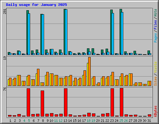 Daily usage for January 2025